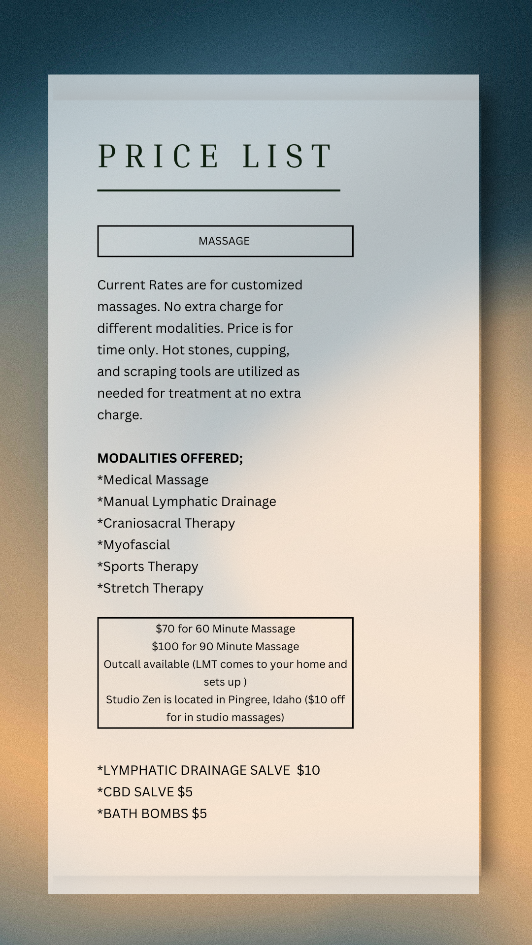 Price List